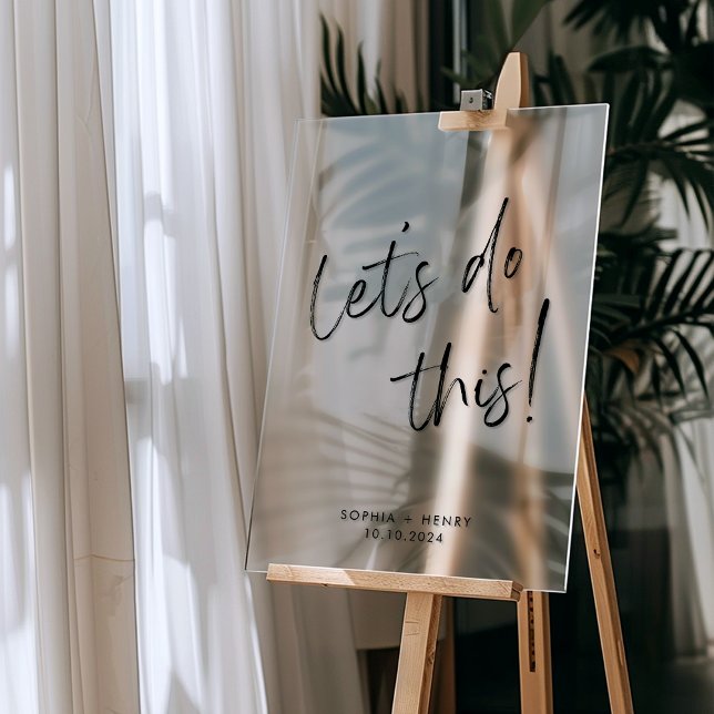 Simple Modern Calligraphy Wedding Welcome Acrylic Sign (Creator Uploaded)