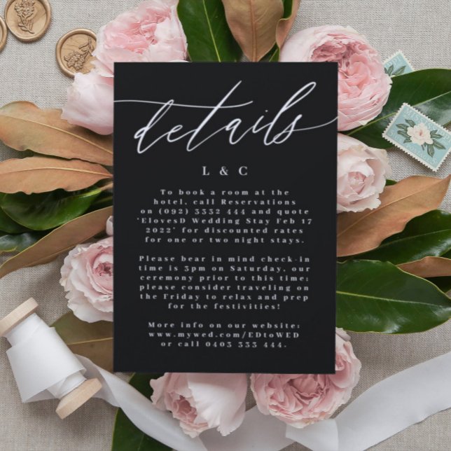 Simple Modern Calligraphy White and Black Wedding RSVP Card (Creator Uploaded)