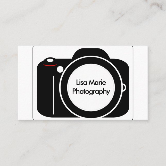 Simple Modern Camera Photography Business Card (Front)