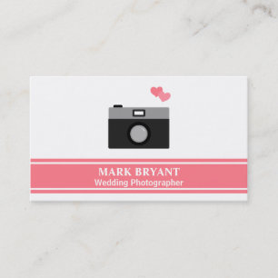 Simple, Modern, Camera, Wedding Photographer Business Card