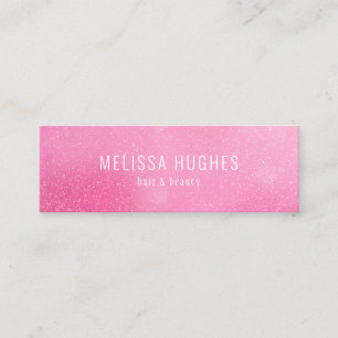 Simple  Modern Candy Pink Glitter Mini Business Card