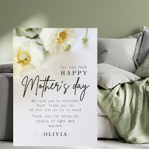 Simple Modern card flower for you mum