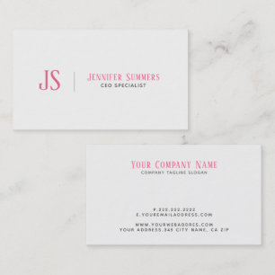 Simple Modern CEO Specialist Template Business Card