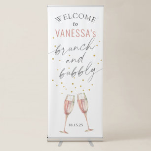 simple modern champagne brunch and bubbly welcome retractable banner