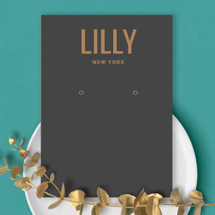 Simple Modern Charcoal Black Earring Display Card