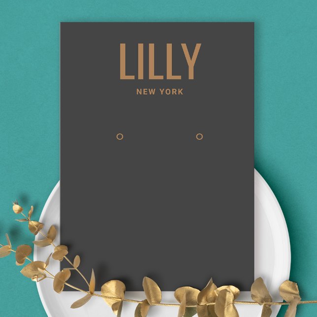Simple Modern Charcoal Black  Earring Display Card (Creator Uploaded)