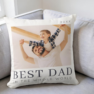 Simple Modern Chic Custom Best Dad Photo Cushion