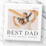 Simple Modern Chic Custom Best Dad Photo Magnet<br><div class="desc">Design is composed of modern chic typography with sans serif and serif font.</div>