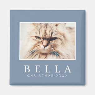 Simple Modern Chic Custom Family Pet Photo Holiday Magnet
