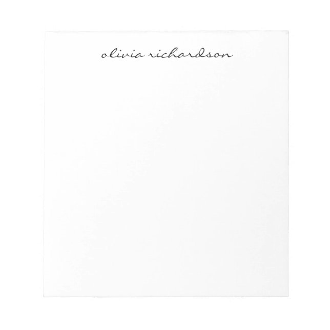 Simple Modern Chic Handwritten Professional Script Notepad (Front)