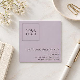 Simple Modern Chic Lilac Square Professional Logo Business Card