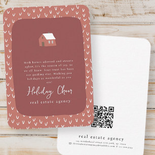 Simple Modern Chic Real Estate Business Holiday Card