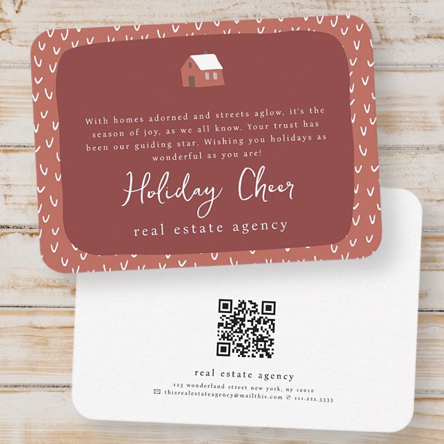 Simple Modern Chic Real Estate Business Holiday Card (Creator Uploaded)