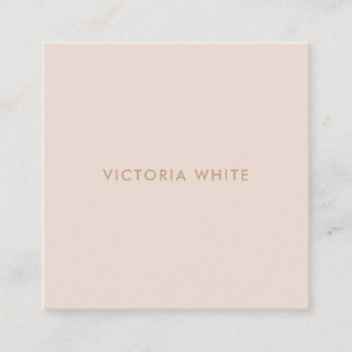 Simple Modern Chic Unique Pale Blush Square Business Card