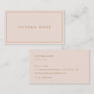 Simple Modern Chic Unique Professional Pale Blush Business Card