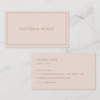 Simple Modern Chic Unique Professional Pale Blush Business Card