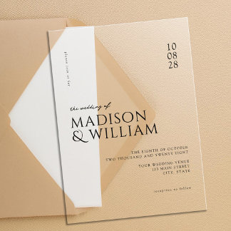 Simple Modern Chic Wedding Acrylic Invitations