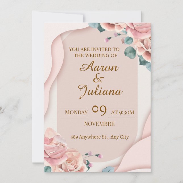 Simple Modern Chic Wedding Invitation (Front)