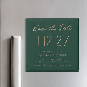 Simple Modern Chic Wedding Non-Photo Save The Date Magnet