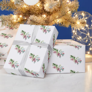 Simple Modern Christmas Botanicals Holiday Wrapping Paper