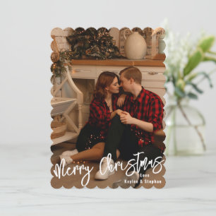 Simple Modern Christmas Cards, Personalised Photo Holiday Card