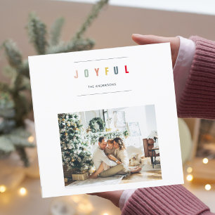 Simple Modern Christmas Photo   Joyful Holiday