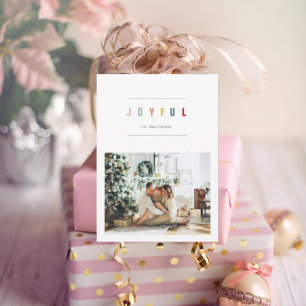 Simple Modern Christmas Photo   Joyful Holiday