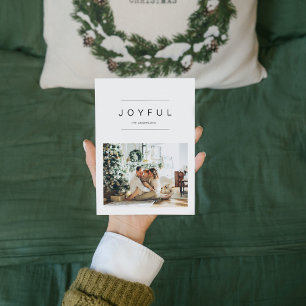 Simple Modern Christmas Photo   Joyful Holiday