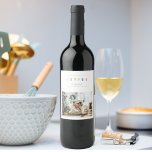 Simple Modern Christmas Photo | Joyful Holiday Wine Label<br><div class="desc">Simple Modern Christmas Photo | Joyful Holiday</div>