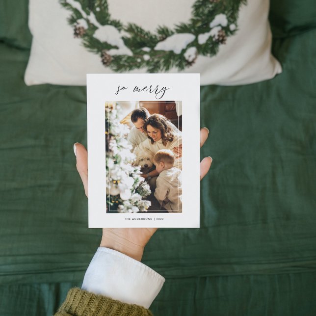 Simple Modern Christmas Photo | So Merry Christmas (Creator Uploaded)