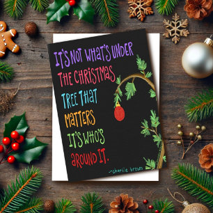 Simple Modern Christmas Tree Quote Love Card