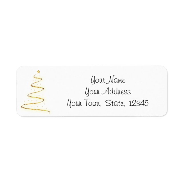 Simple Modern Christmas Tree Return Address Labels (Front)