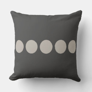Simple Modern Circles Throw Pillow in Grey