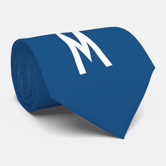 Simple Modern Classic Blue Tie (Rolled)
