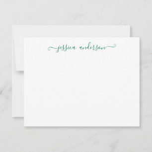 Simple Modern Classic Dark Forest Green Script Card