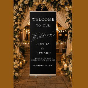 Simple Modern Classic Wedding Welcome Banner