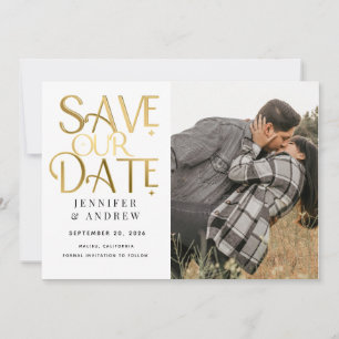 Simple Modern Classy Photo Save the Date Invitation