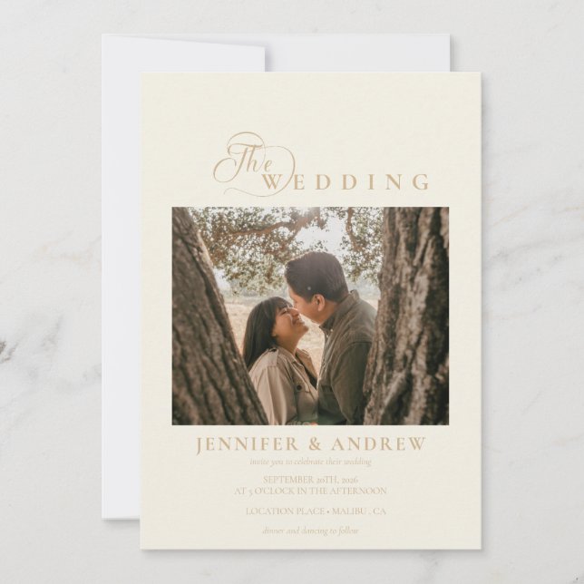Simple Modern Classy | Photo Wedding Invitation (Front)