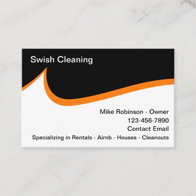 Simple Modern Cleaning Service Business Card (Front)