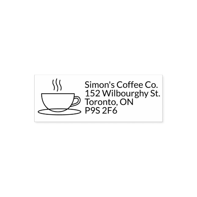 Simple Modern Coffee Cup Self-inking Stamp (Design)