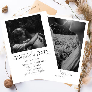 Simple Modern Collage Minimal Photo unique Save The Date