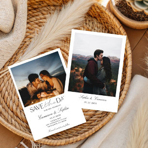 Simple Modern Collage Minimal Photo unique Save The Date
