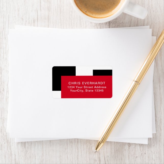 Simple Modern Colour Block Red White and Black Label (Insitu)