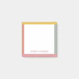 Simple Modern Colourful Border Name Post-it Notes