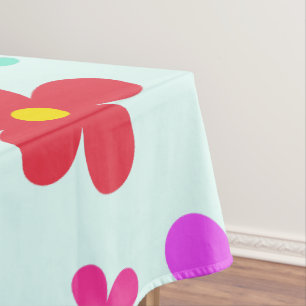 Simple Modern Colourful daisy flowers birthday par Tablecloth