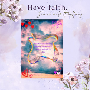 Simple Modern Colourful Hearts Valentine Message Poster
