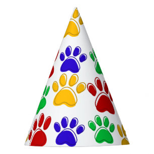 Simple Modern colourful Paw Pet birthday party Hat