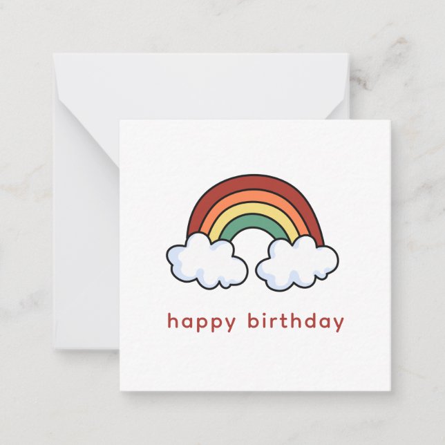 Simple Modern Colourful Rainbow Happy Birthday Card (Front)