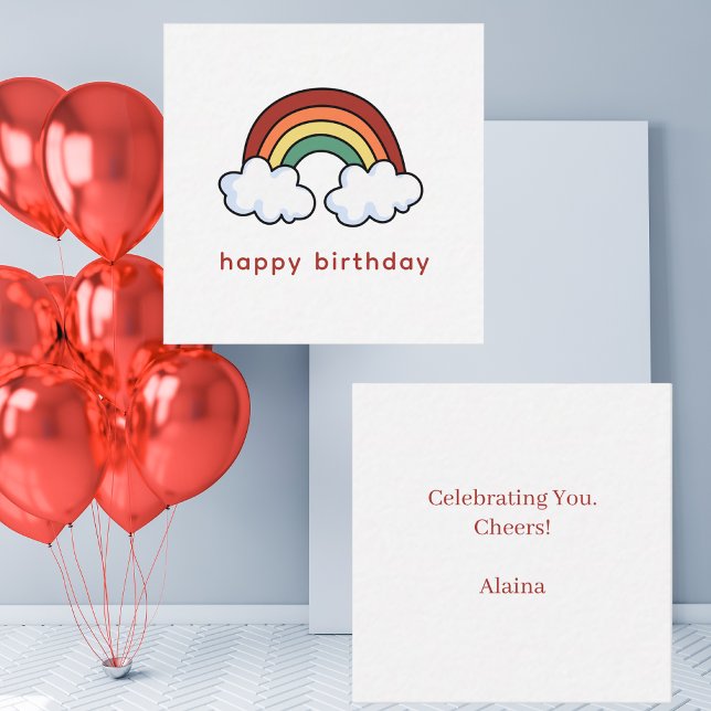 Simple Modern Colourful Rainbow Happy Birthday Card (Creator Uploaded)