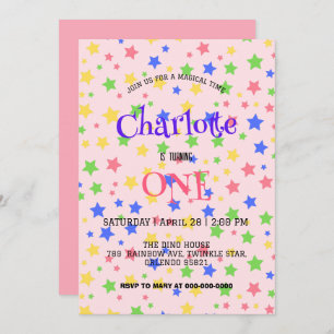 Simple Modern colourful Star colourful birthday Save The Date